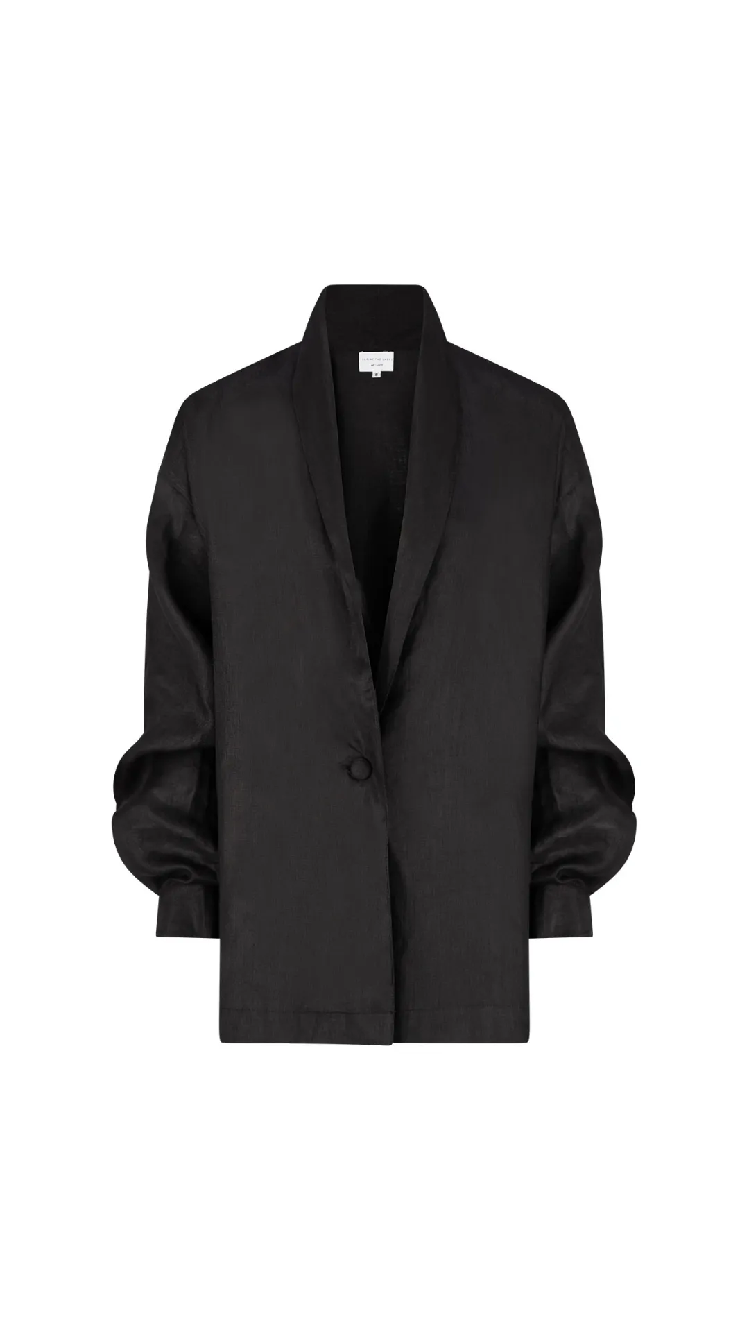 Lara Linen Shirt Blazer - Black