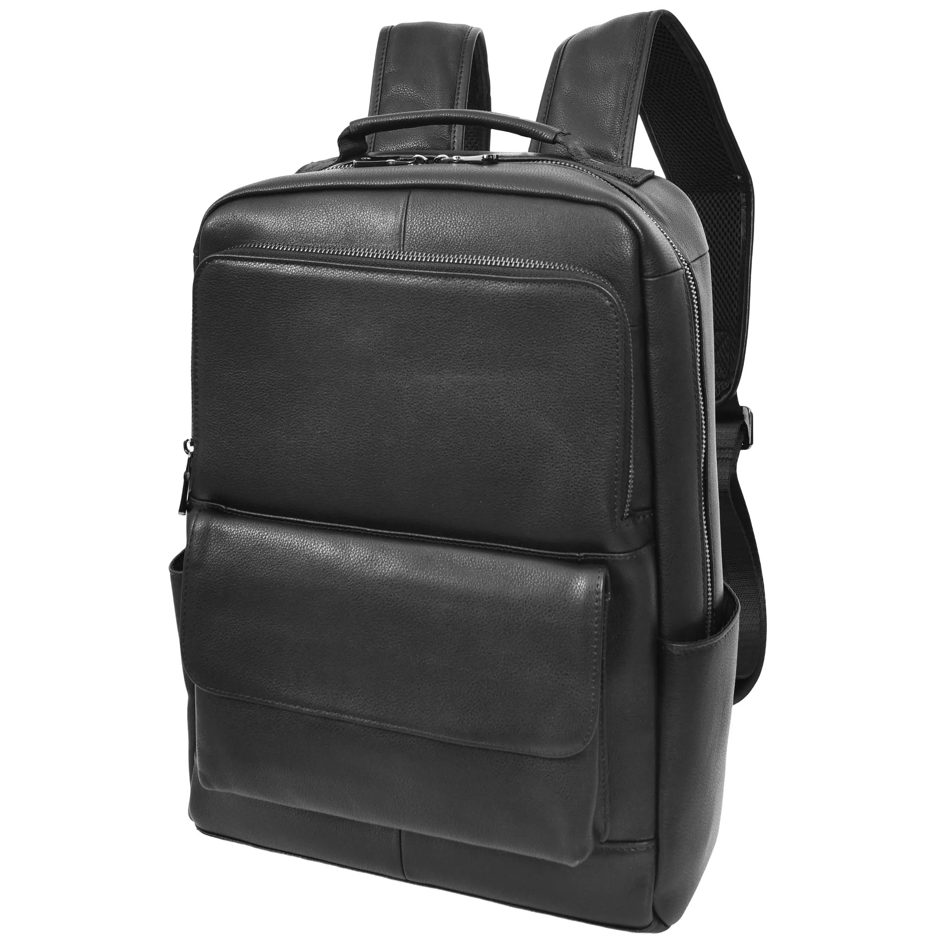 Leather Backpack Classic Laptop Rucksack Clifton Black