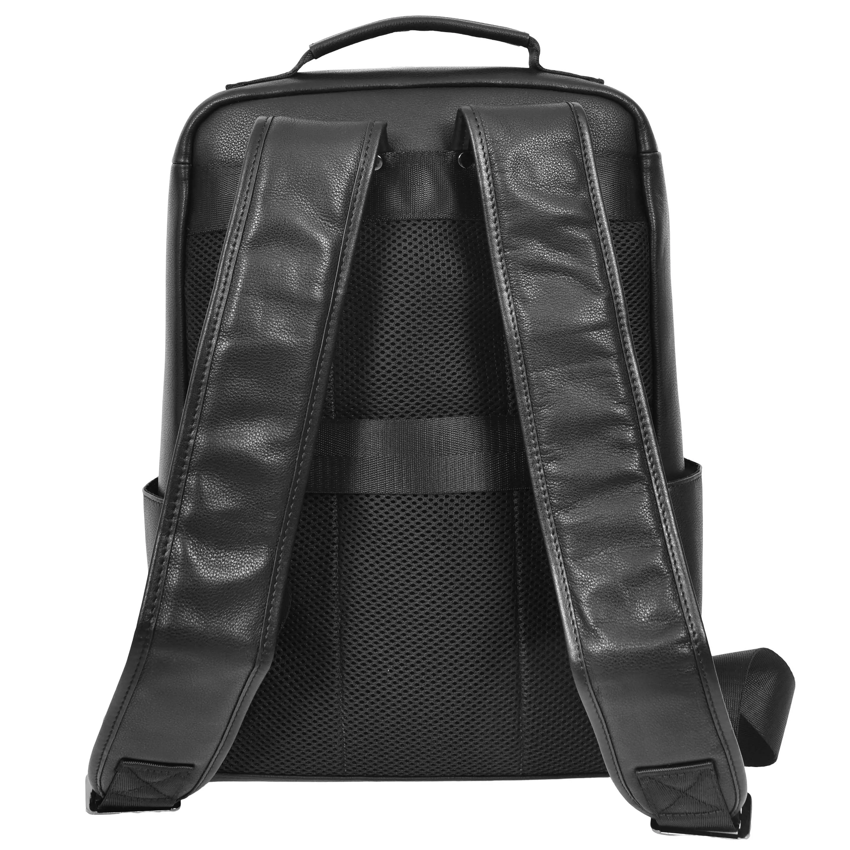 Leather Backpack Classic Laptop Rucksack Clifton Black