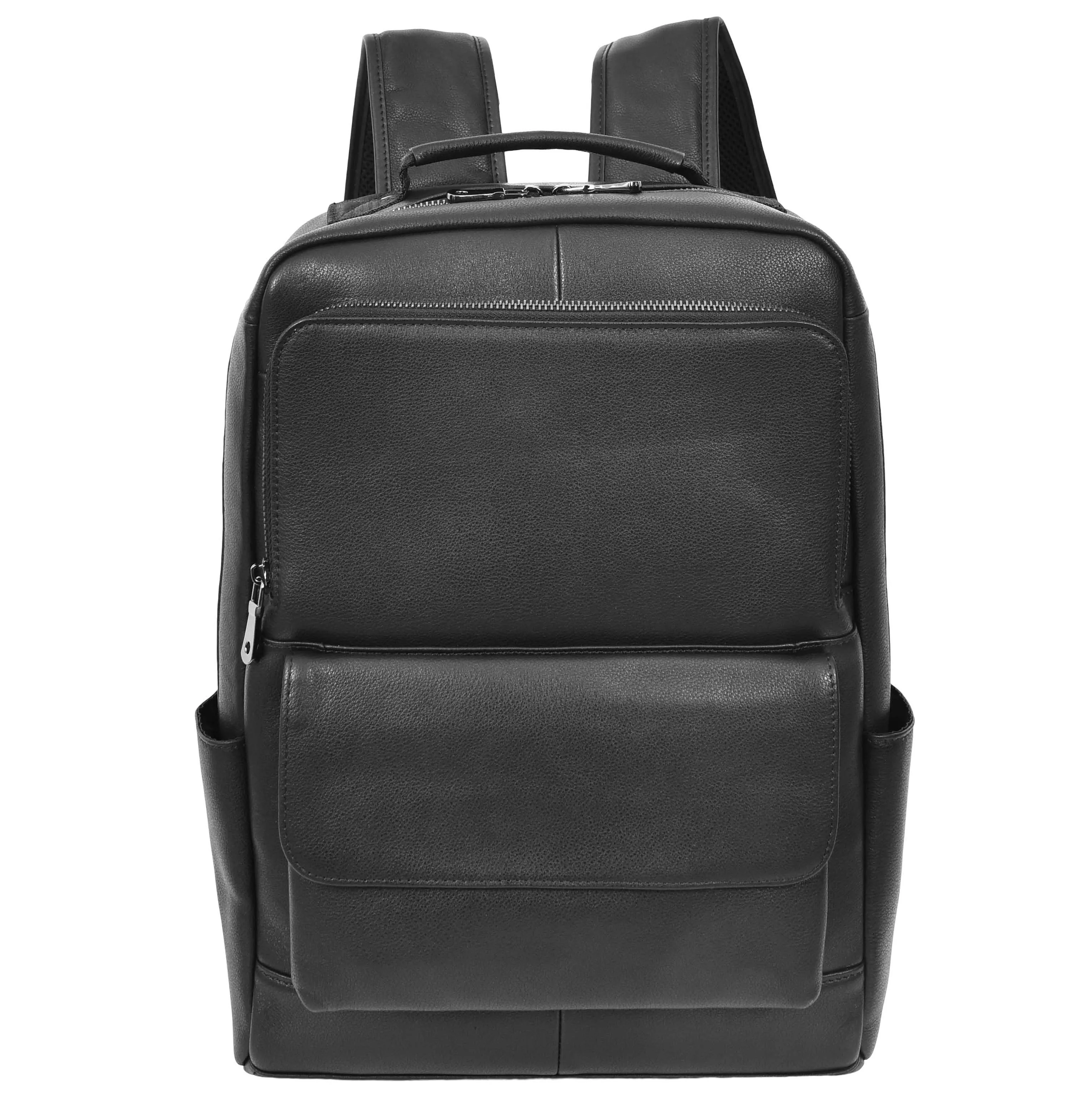 Leather Backpack Classic Laptop Rucksack Clifton Black