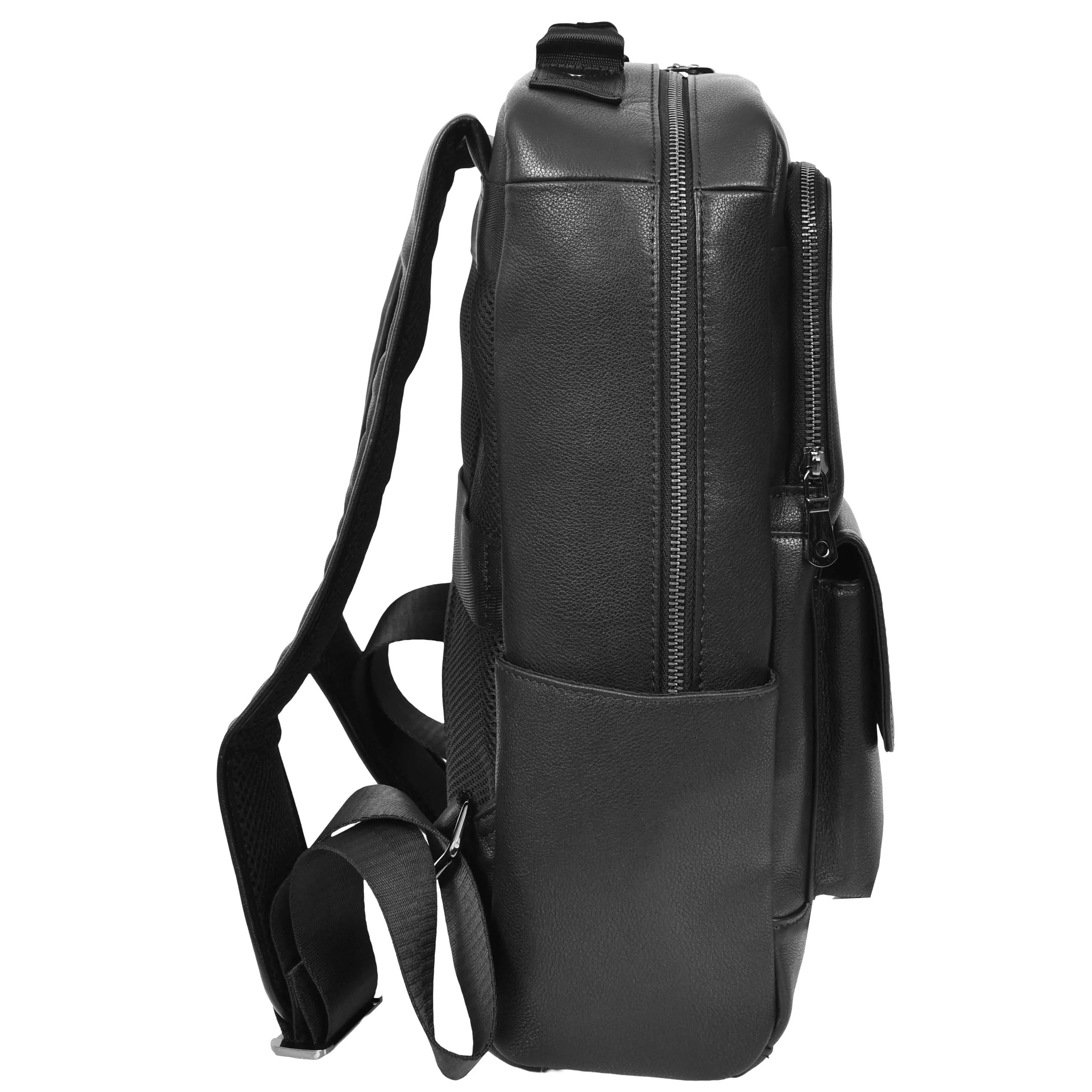 Leather Backpack Classic Laptop Rucksack Clifton Black