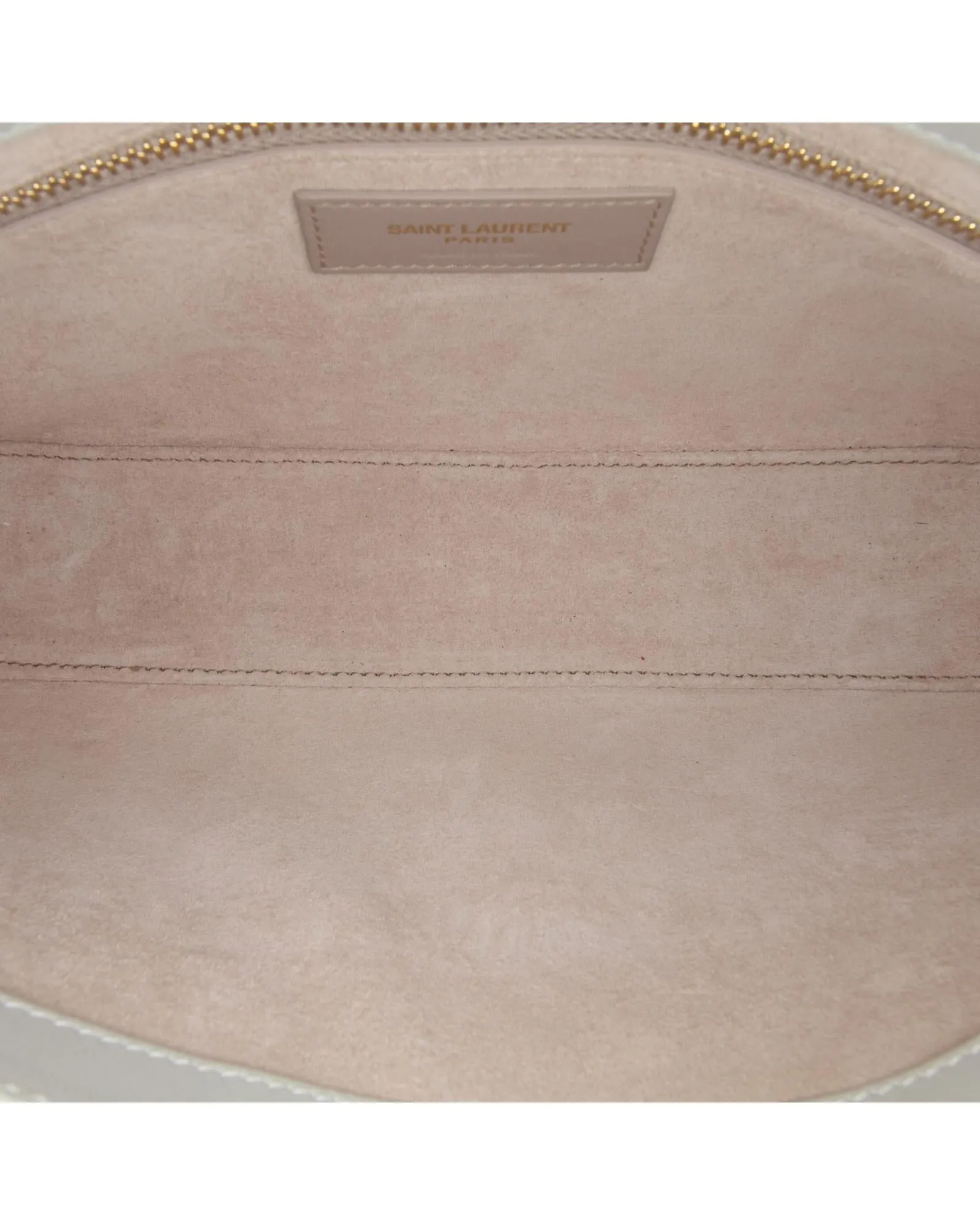 Leather Shoulder Bag with Flat Strap and Interior Zip Pocket