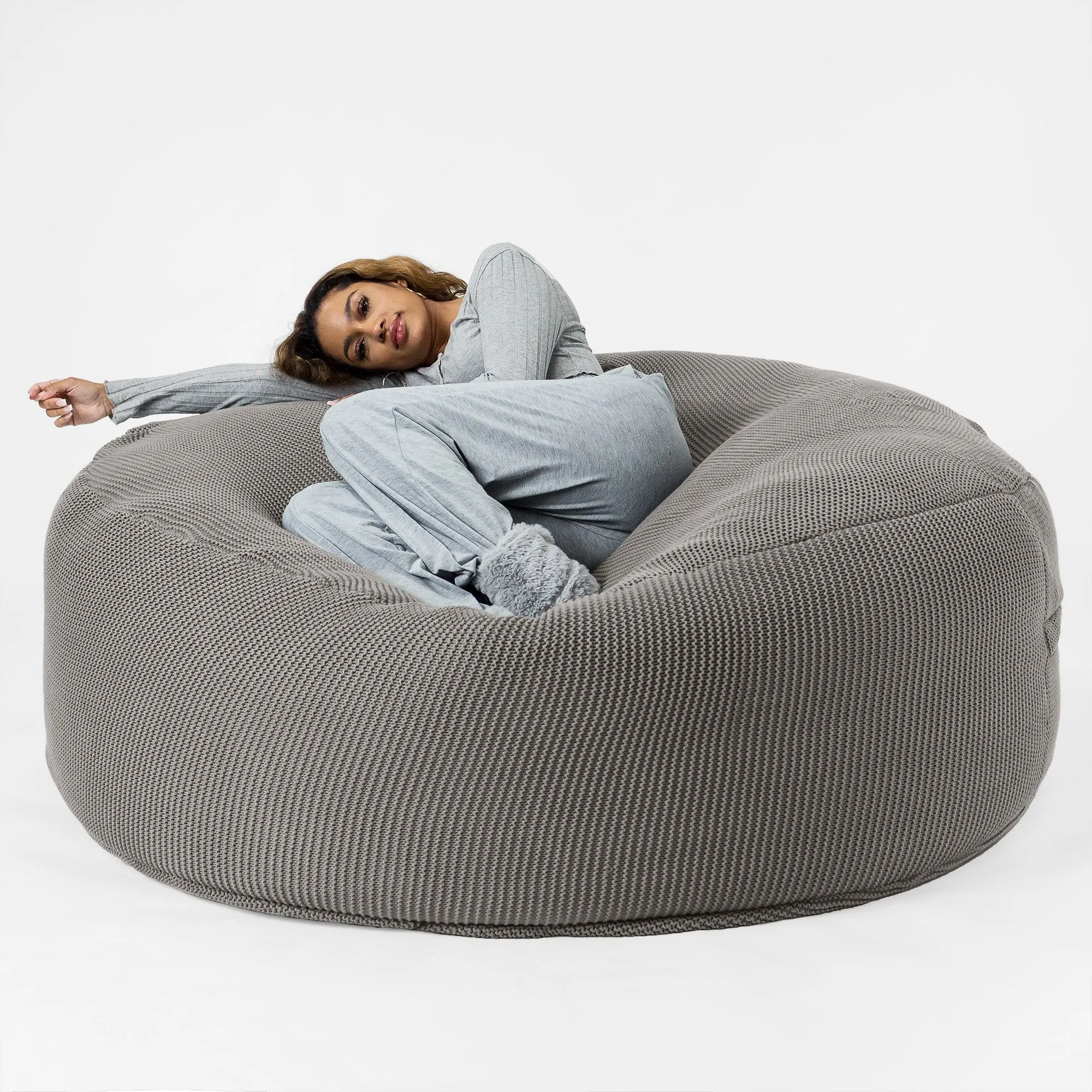 Mega Mammoth Bean Bag - Ellos Knitted Graphite Grey