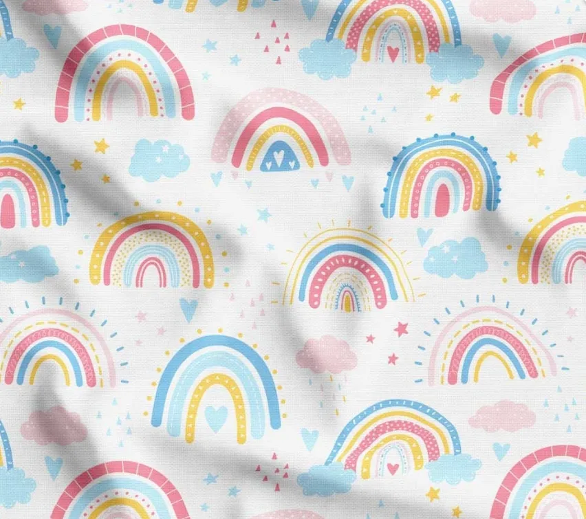 Modern Rainbow Patterned Children's Fabric SCB-263