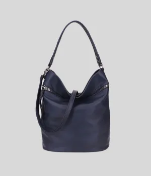 Navy Zipped Shopper Bag