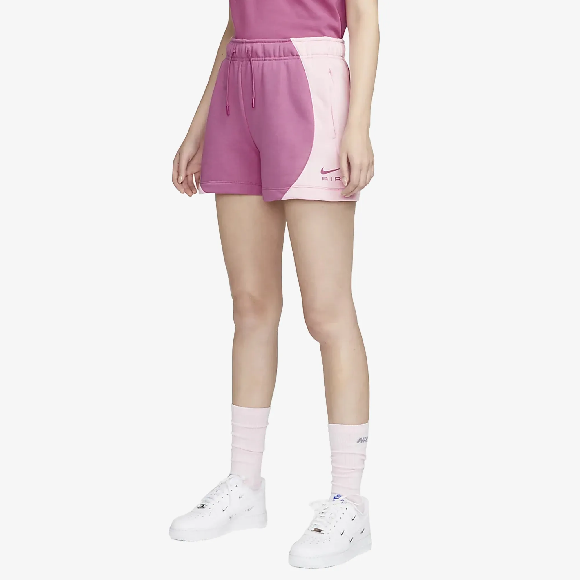 Nike | WMN'S MID-RISE FLEECE SHORTS  { COSMIC FUCHSIA/PINK FOAM /COSMIC FUCHSIA