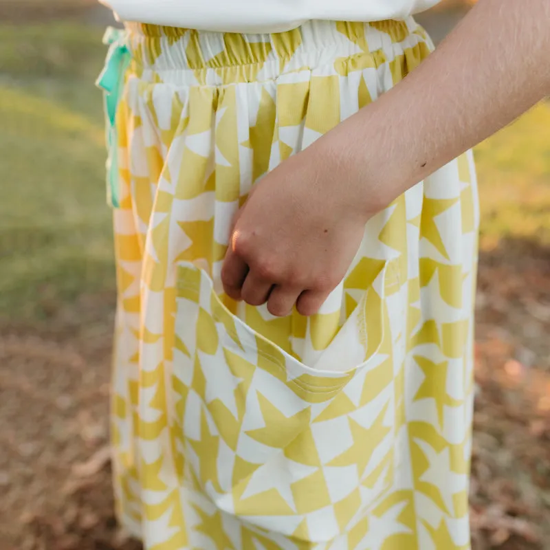 Olive And The Captain Willow Midi Skirt - Yellow Super Star