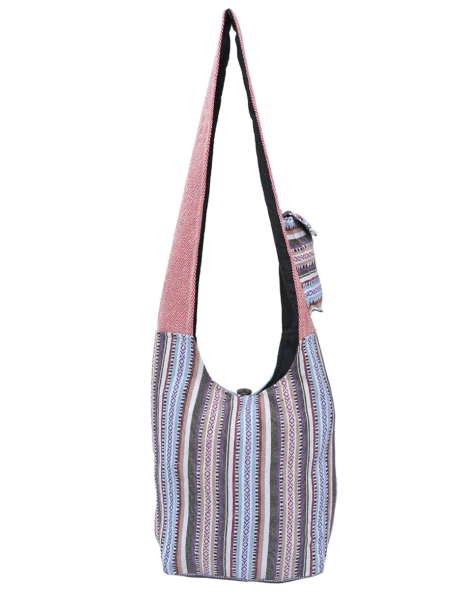 Owl Printed Hemp Cotton Hobo Bag