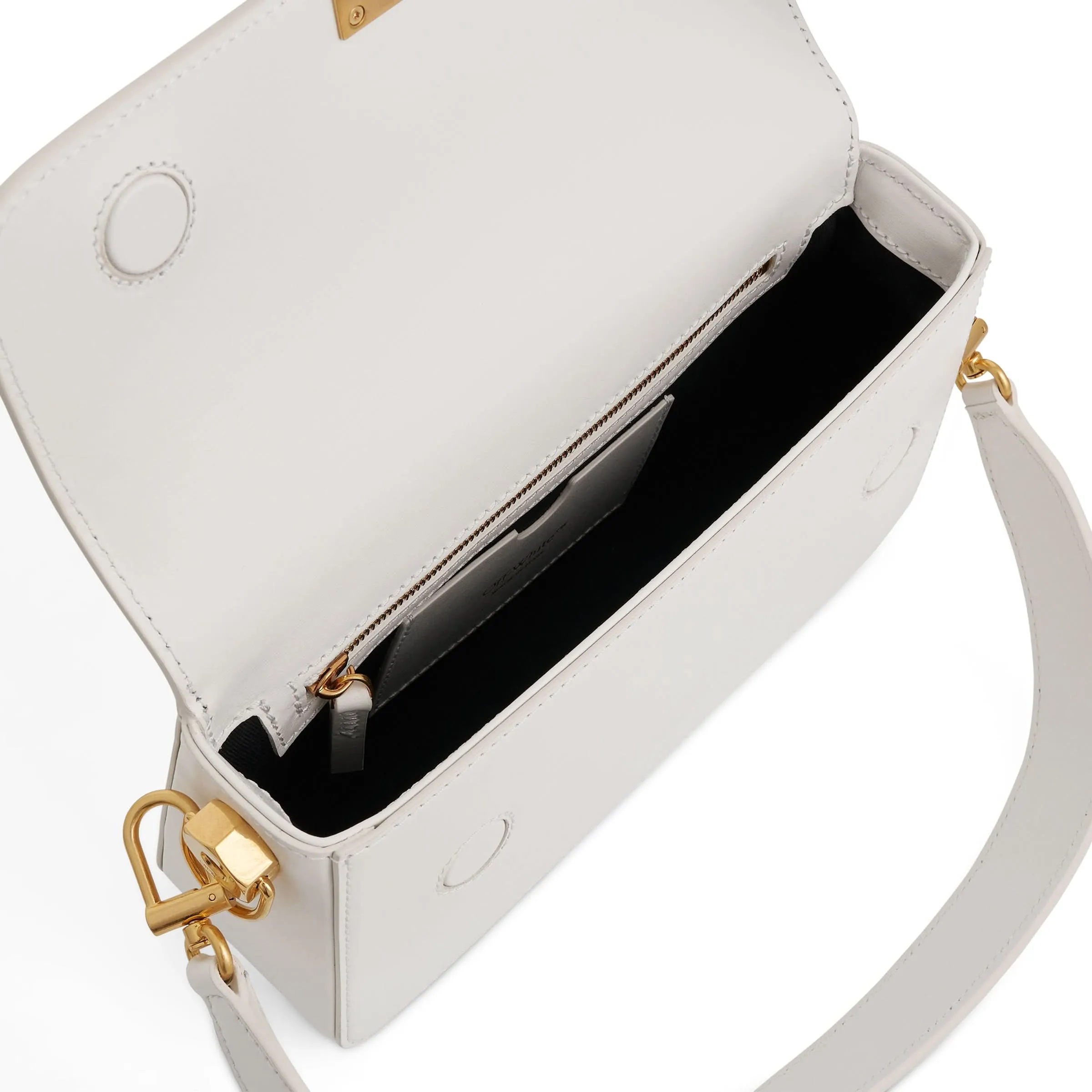 Plain Binder Small Shoulder Bag in White