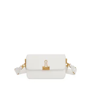 Plain Binder Small Shoulder Bag in White