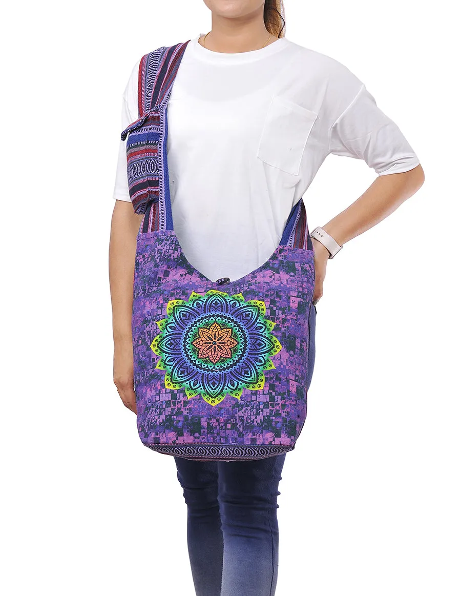 Purple Mandala Printed Hobo Bag