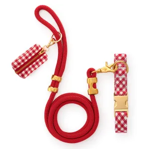 Red Gingham Collar Walk Set