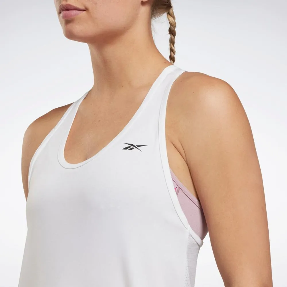 Reebok Apparel Women Workout Ready Mesh Back Tank Top WHITE