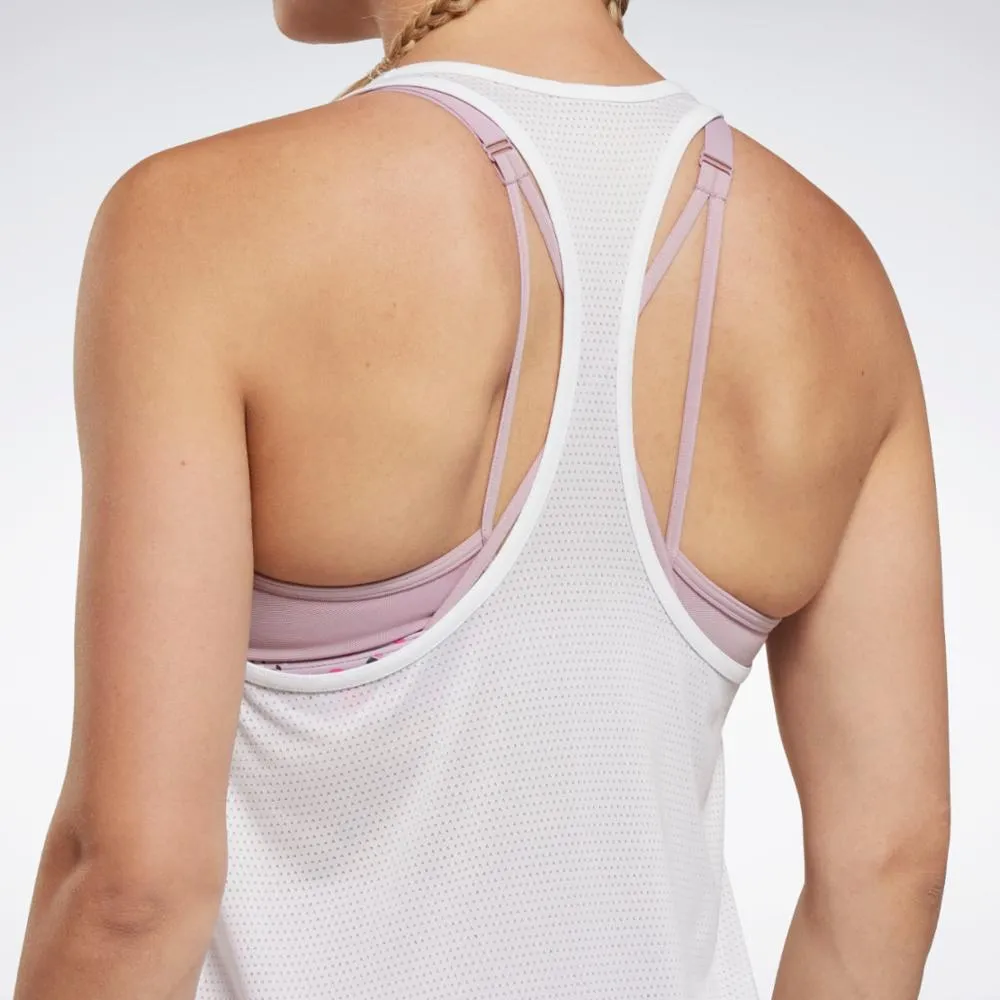 Reebok Apparel Women Workout Ready Mesh Back Tank Top WHITE