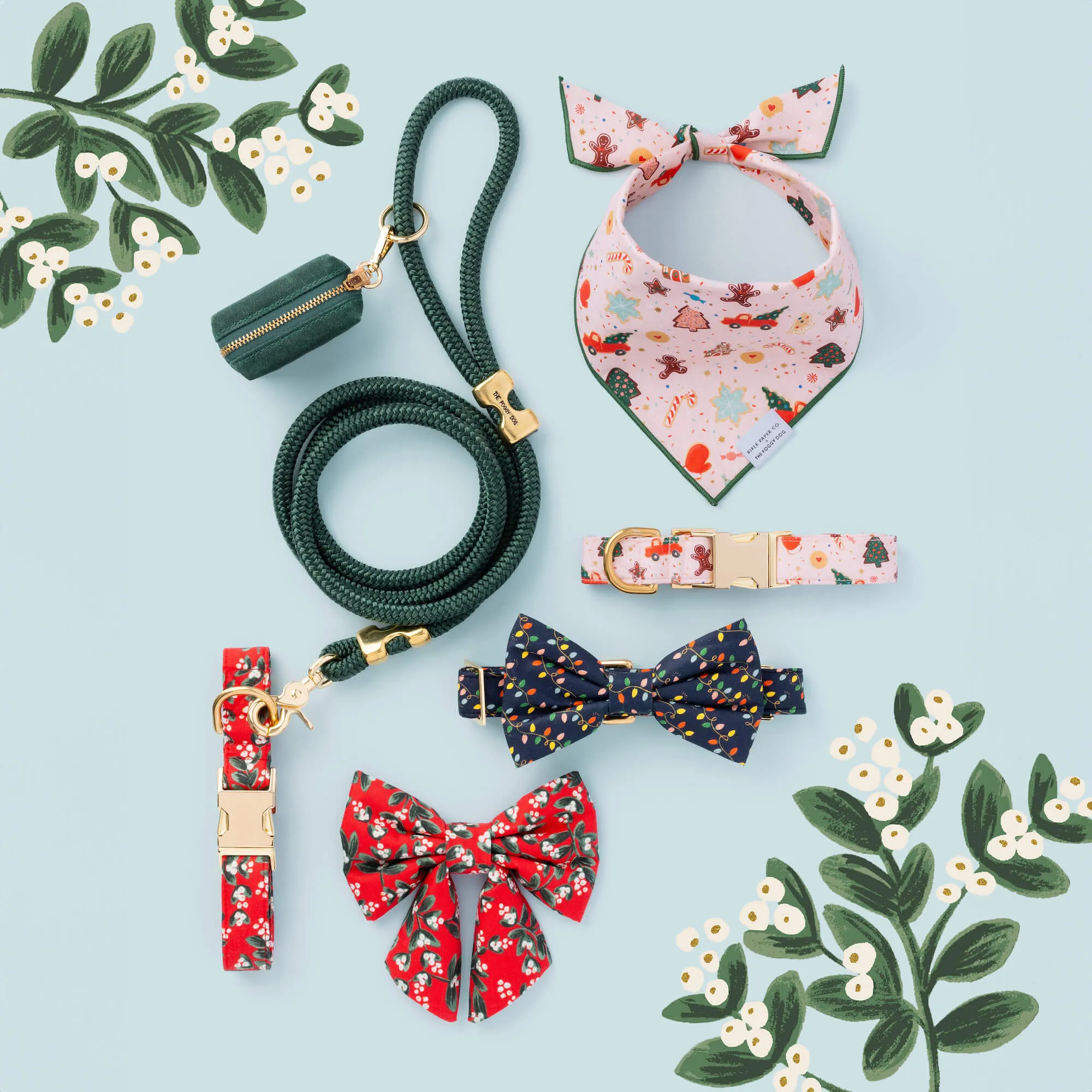 Rifle Paper Co. x TFD Mistletoe Collar Walk Set