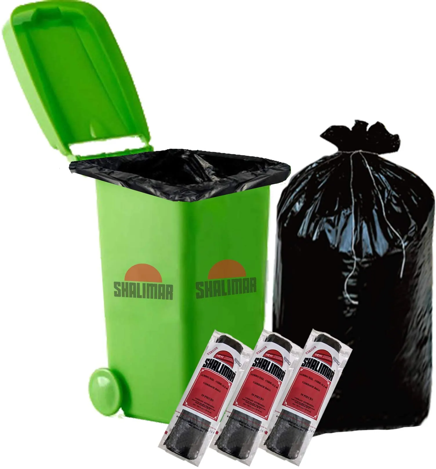 Shalimar Premium Garbage Bags (Jumbo XL) Size 107 cm x 122 cm 3 Rolls (30 Bags) (Trash Bag/Dustbin Bag) (Black Colour)