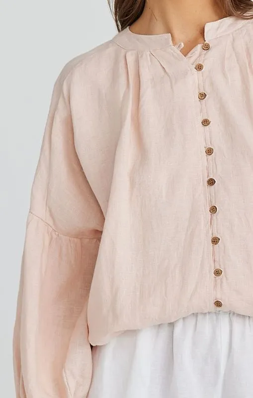 Shanty - LA MANCHA TOP PEONY LINEN - SH2763-1 - last one