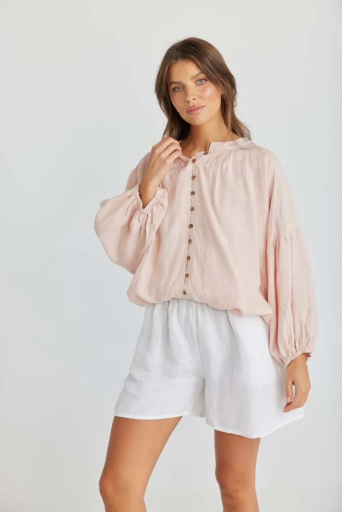 Shanty - LA MANCHA TOP PEONY LINEN - SH2763-1 - last one