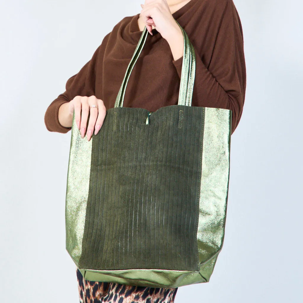 Textured tote bags with metallic accents wholesale