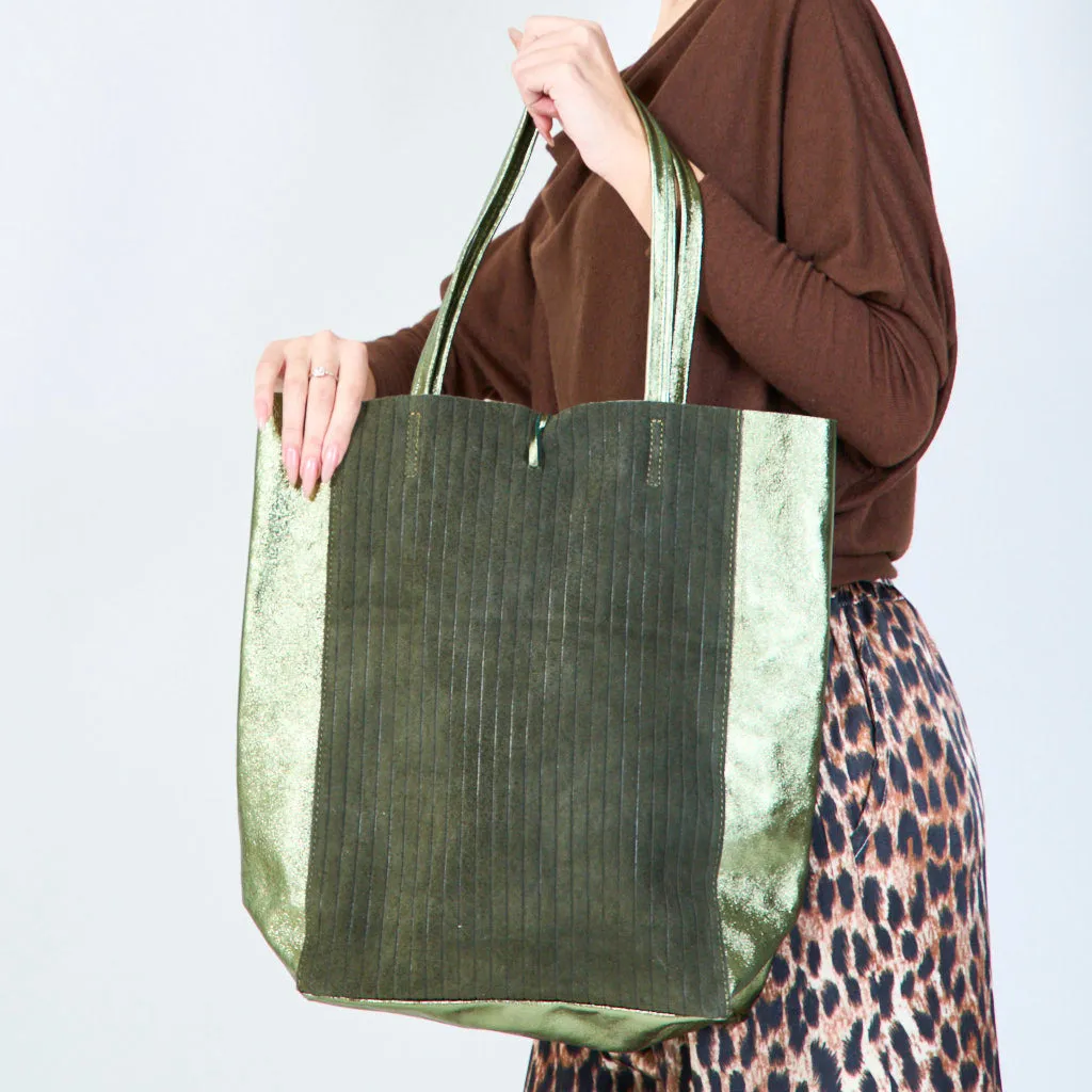 Textured tote bags with metallic accents wholesale