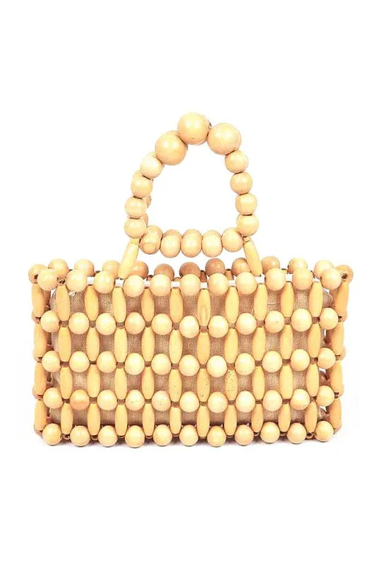 The City Girl-  Wooden Bead Clutch