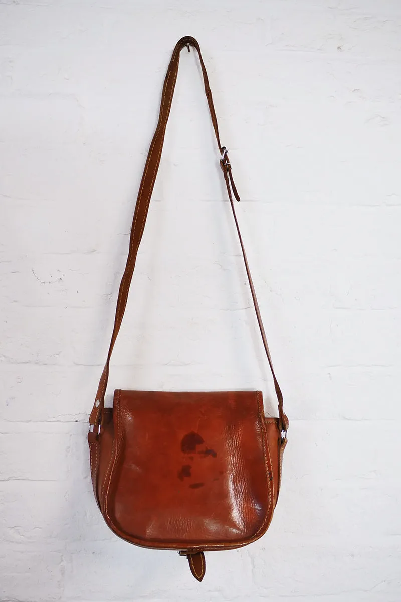 Vintage Classic Small Tan Satchel Bag