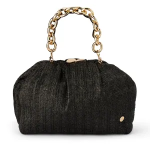 Vivian Soft Gathered Clutch in Black