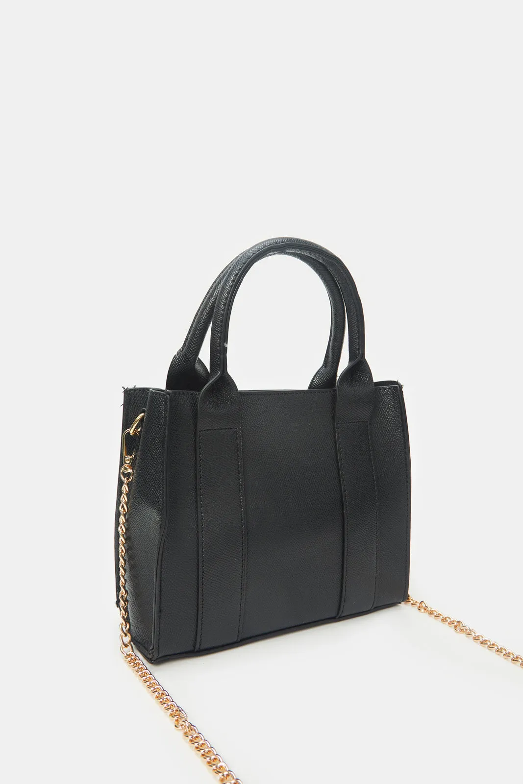 Women Black Textured Messenger Bag