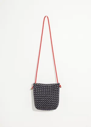 Wool Shoulder Pouch in Black/White